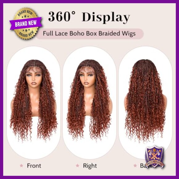 Glueless Full Lace Human Hair Blended Braided Wig Lightweight 30 Inch